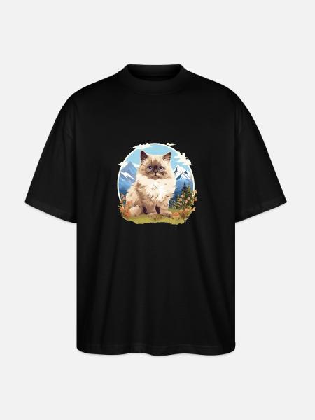 Himalayan Cat Colourpoint Katze - Stanley/Stella Oversized Unisex Organic T-shirt Blaster 2.0 - black