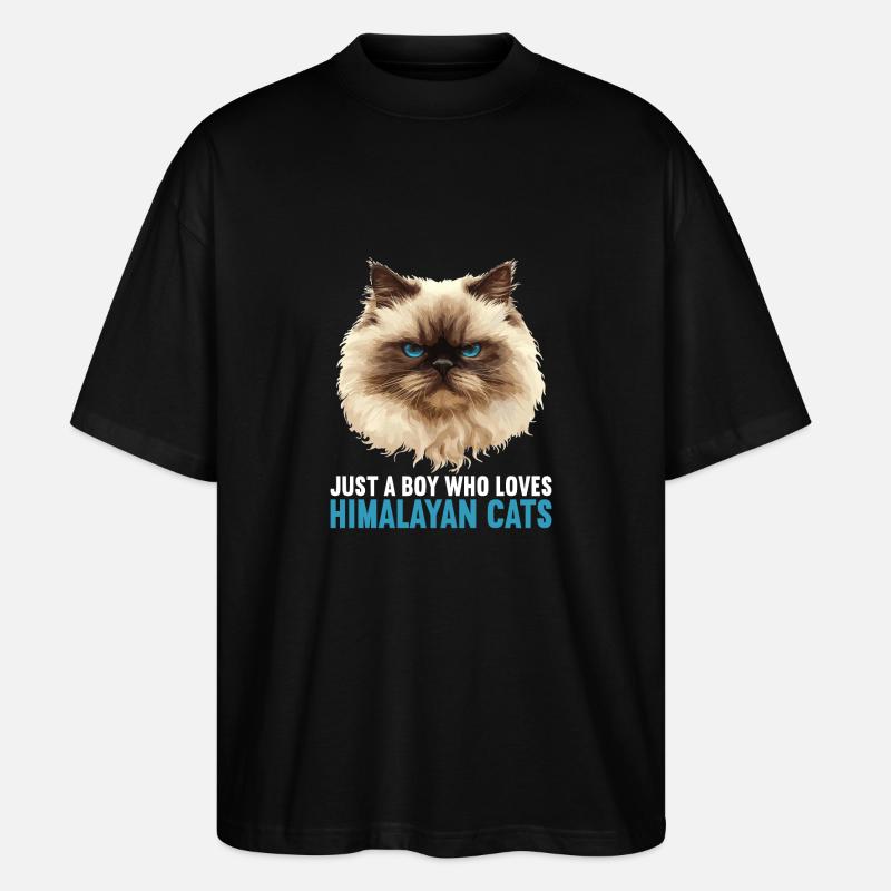 Himalayan Cat Colourpoint Katze - Stanley/Stella Oversized Unisex Organic T-shirt Blaster 2.0 - black
