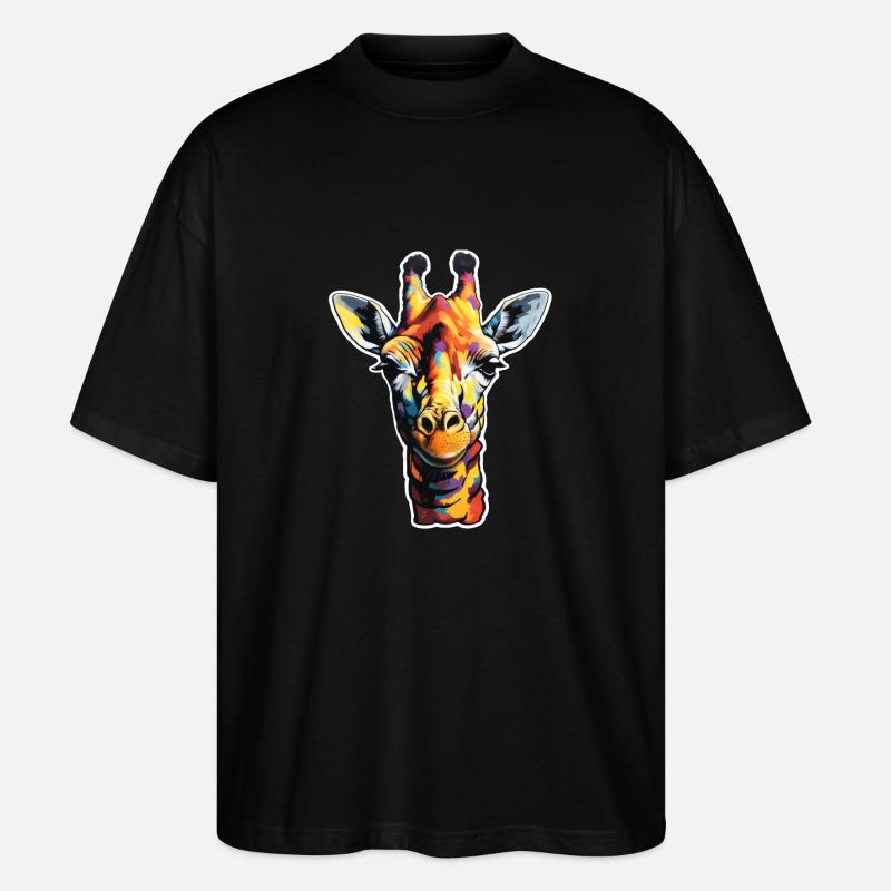 Giraffenkopf psychodelisch - Stanley/Stella Oversized Unisex Bio T-Shirt Blaster 2.0 - Schwarz