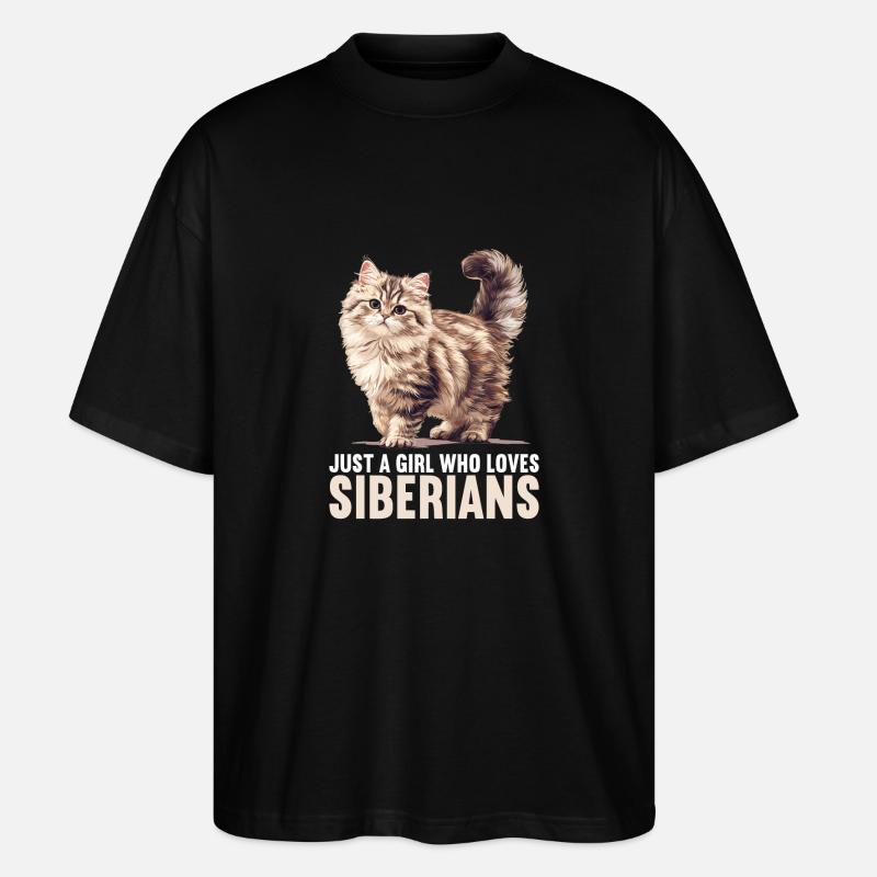 Chat Sibérien Sibirische Katze - T-shirt bio Blaster 2.0 coupe oversize Stanley/Stella Unisexe - noir