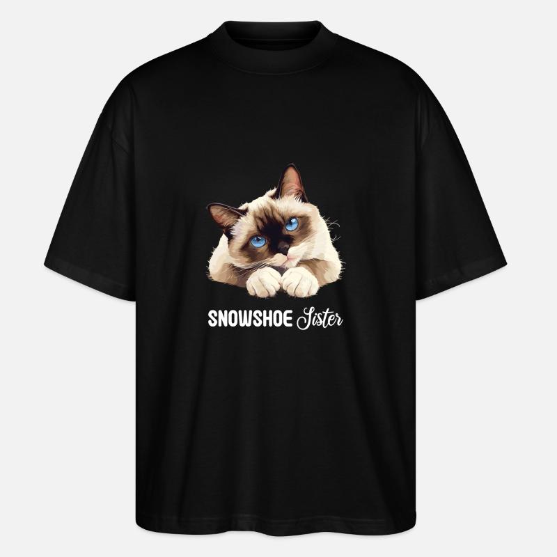Chaton raquette Chat raquette - T-shirt bio Blaster 2.0 coupe oversize Stanley/Stella Unisexe - noir
