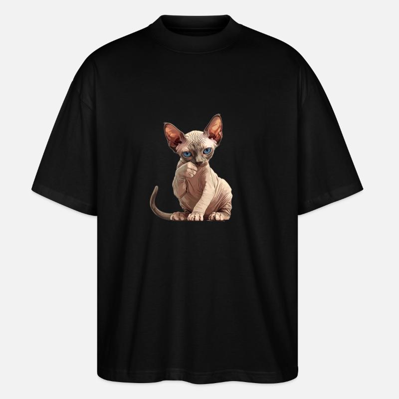 Sphynx Kätzchen Sphynx Katze - Stanley/Stella Oversized Unisex Bio T-Shirt Blaster 2.0 - Schwarz