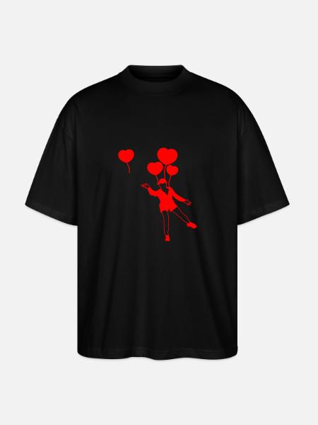 Rising Heart Balloons - Stanley/Stella Oversized Unisex Organic T-shirt Blaster 2.0 - black