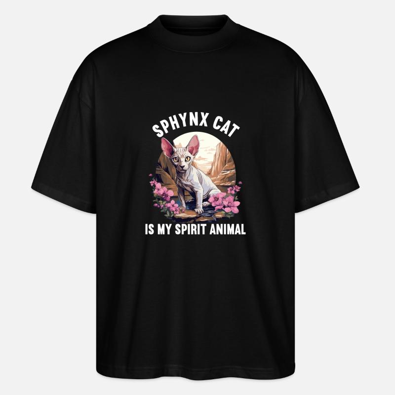 Sphynx Kätzchen Sphynx Katze - Stanley/Stella Oversized Unisex Bio T-Shirt Blaster 2.0 - Schwarz