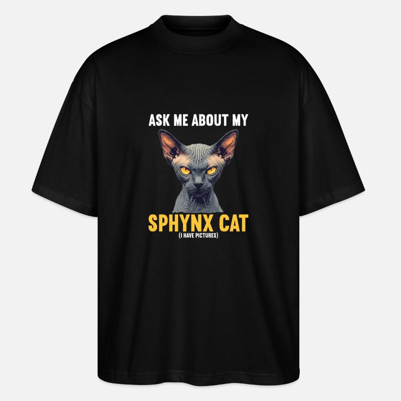 Chaton Sphynx Chat Sphynx - T-shirt bio Blaster 2.0 coupe oversize Stanley/Stella Unisexe - noir