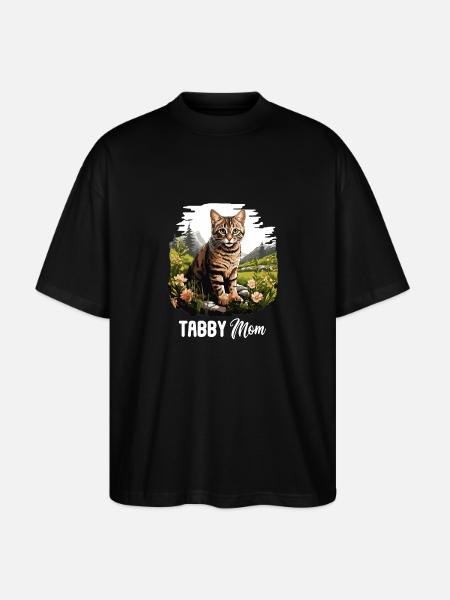 Tabby Kitten Tabby Cat - Stanley/Stella Oversized Unisex Organic T-shirt Blaster 2.0 - black