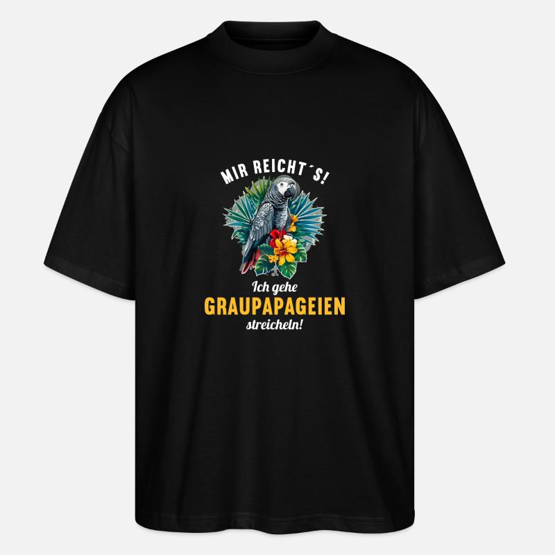 Graupapageien Graupapagei - Stanley/Stella Oversized Unisex Bio T-Shirt Blaster 2.0 - Schwarz