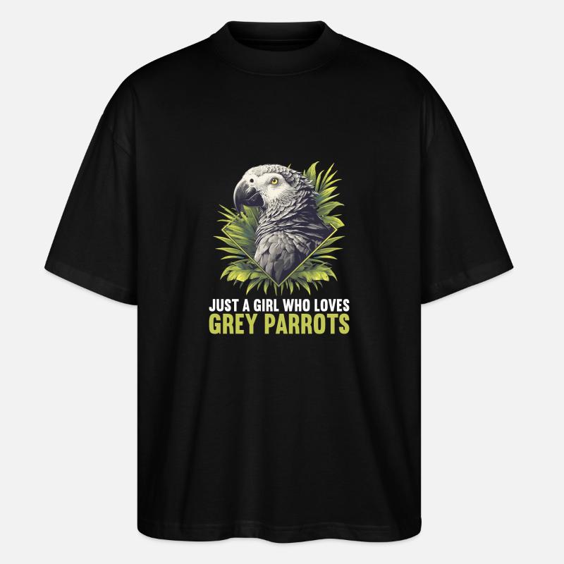 Perroquets gris d’Afrique - T-shirt bio Blaster 2.0 coupe oversize Stanley/Stella Unisexe - noir