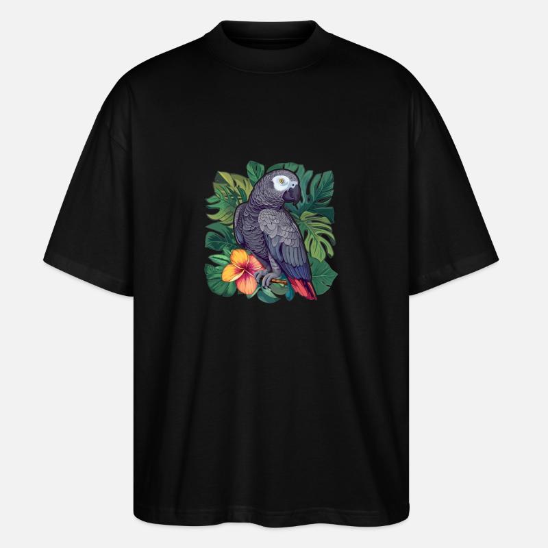 Graupapageien Graupapagei - Stanley/Stella Oversized Unisex Bio T-Shirt Blaster 2.0 - Schwarz