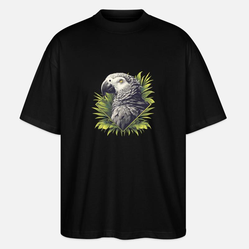 Graupapageien Graupapagei - Stanley/Stella Oversized Unisex Bio T-Shirt Blaster 2.0 - Schwarz