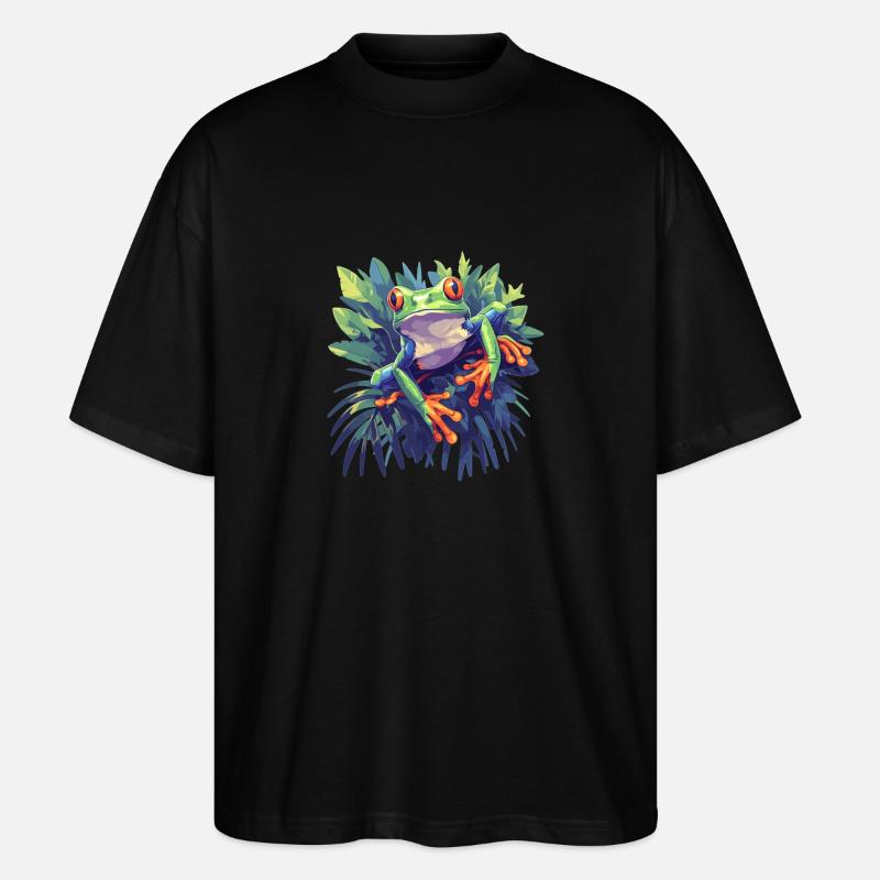Tree Frog Baumfrösche Baumfrosch - Stanley/Stella Oversized Unisex Bio T-Shirt Blaster 2.0 - Schwarz