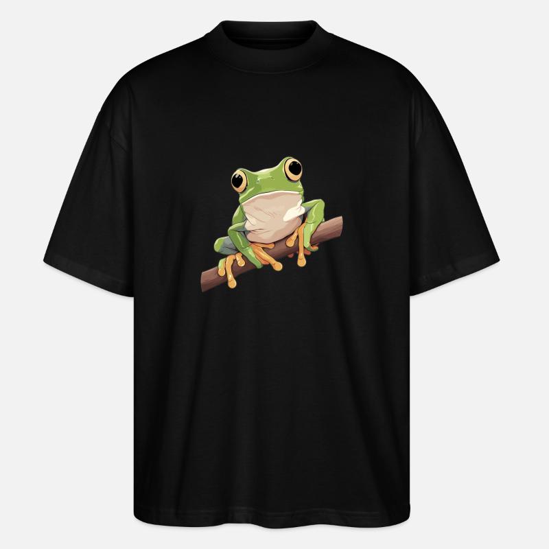 Tree Frog Baumfrösche Baumfrosch - Stanley/Stella Oversized Unisex Organic T-shirt Blaster 2.0 - black