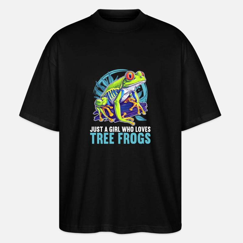 Tree Frog Baumfrösche Baumfrosch - Stanley/Stella Oversized Unisex Organic T-shirt Blaster 2.0 - black