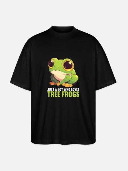 Tree Frog Baumfrösche Baumfrosch - Stanley/Stella Oversized Unisex Bio T-Shirt Blaster 2.0 - Schwarz