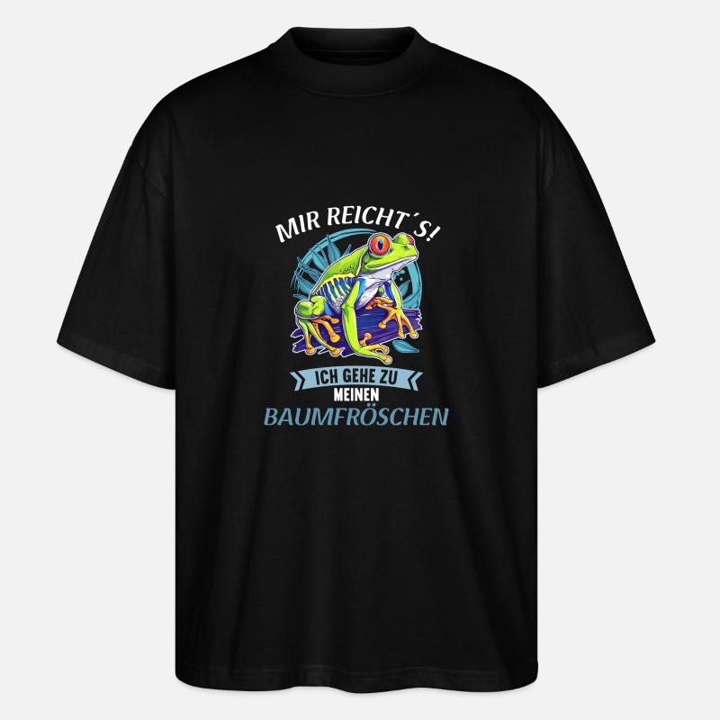 Tree Frog Baumfrösche Baumfrosch - Stanley/Stella Oversized Unisex Bio T-Shirt Blaster 2.0 - Schwarz