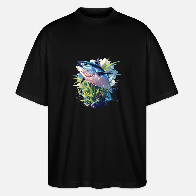 Tuna Thunfische Thunfisch - Stanley/Stella Oversized Unisex Bio T-Shirt Blaster 2.0 - Schwarz