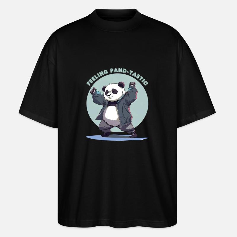 Feeling Pand- dastic - Stanley/Stella Oversized Unisex Bio T-Shirt Blaster 2.0 - Schwarz