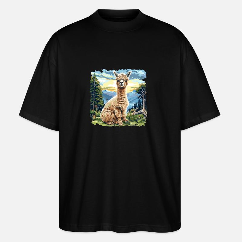 Alpaca Alpacas Alpaca - Stanley/Stella Oversized Unisex Organic T-shirt Blaster 2.0 - black