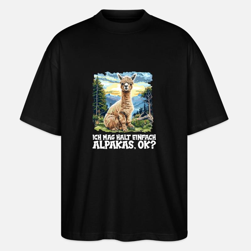 Alpaca Alpacas Alpaca - Stanley/Stella Oversized Unisex Organic T-shirt Blaster 2.0 - black