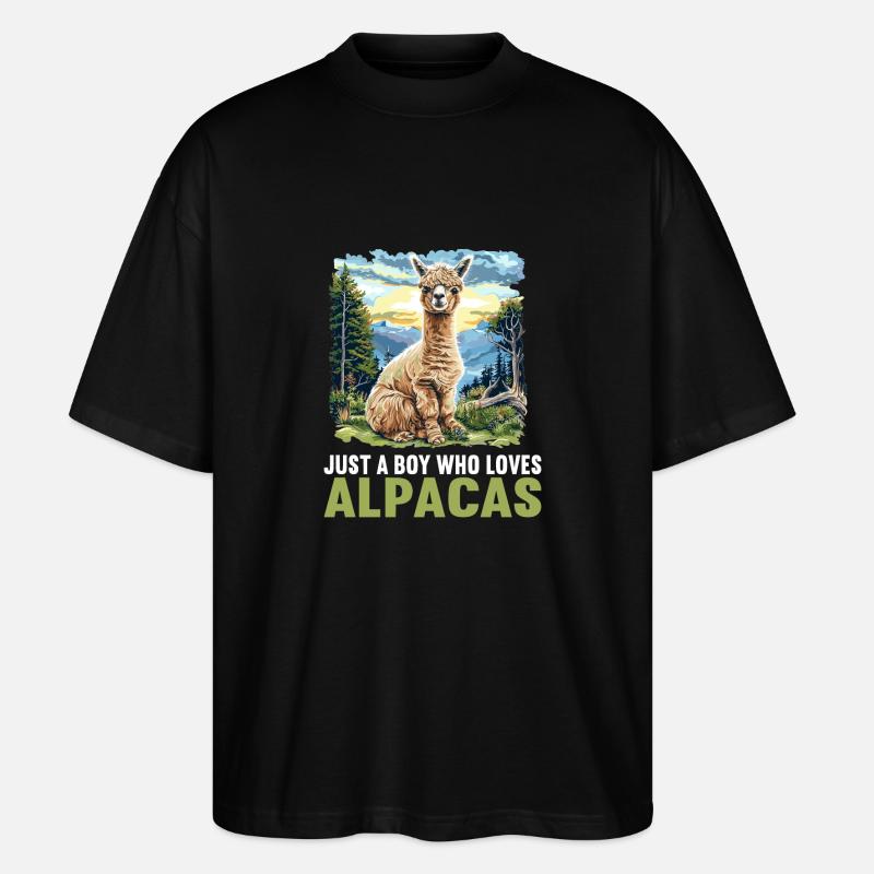 Alpaca Alpakas Alpaka - Stanley/Stella Oversized Unisex Bio T-Shirt Blaster 2.0 - Schwarz