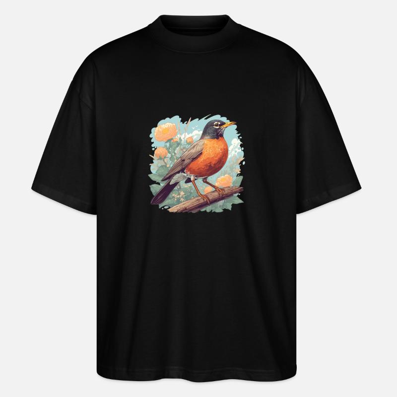 Robin Rotkehlchen - Stanley/Stella Oversized Unisex Organic T-shirt Blaster 2.0 - black
