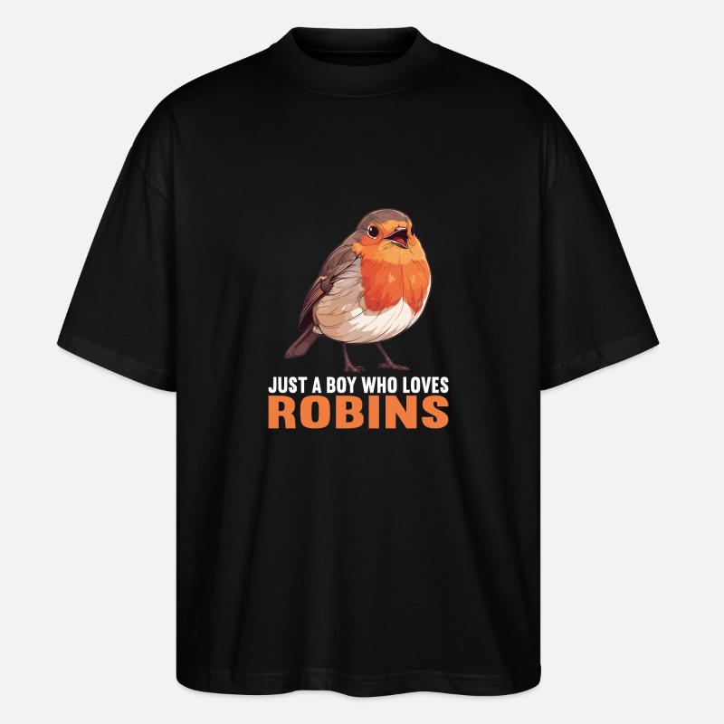 Robin Rotkehlchen - Stanley/Stella Oversized Unisex Bio T-Shirt Blaster 2.0 - Schwarz