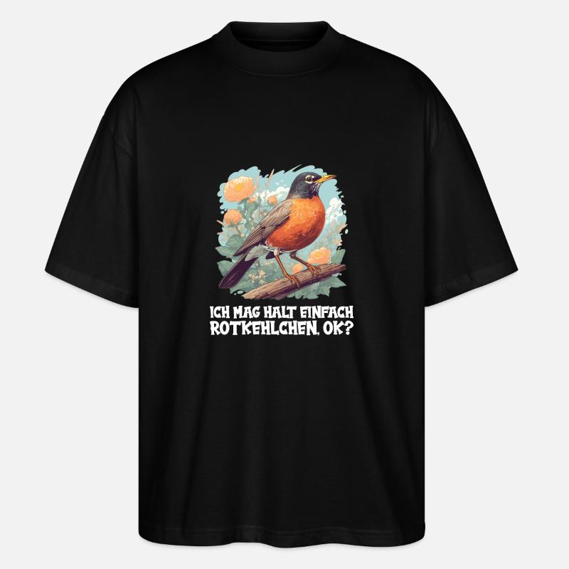 Robin Rotkehlchen - Stanley/Stella Oversized Unisex Organic T-shirt Blaster 2.0 - black