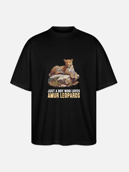 Amur Leopard Amurleoparden Amurleopard - Stanley/Stella Oversized Unisex Organic T-shirt Blaster 2.0 - black