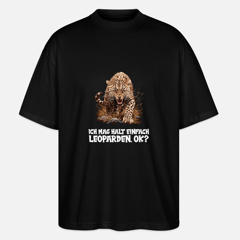 Leoparden Leopard - Stanley/Stella Oversized Unisex Bio T-Shirt Blaster 2.0 - Schwarz
