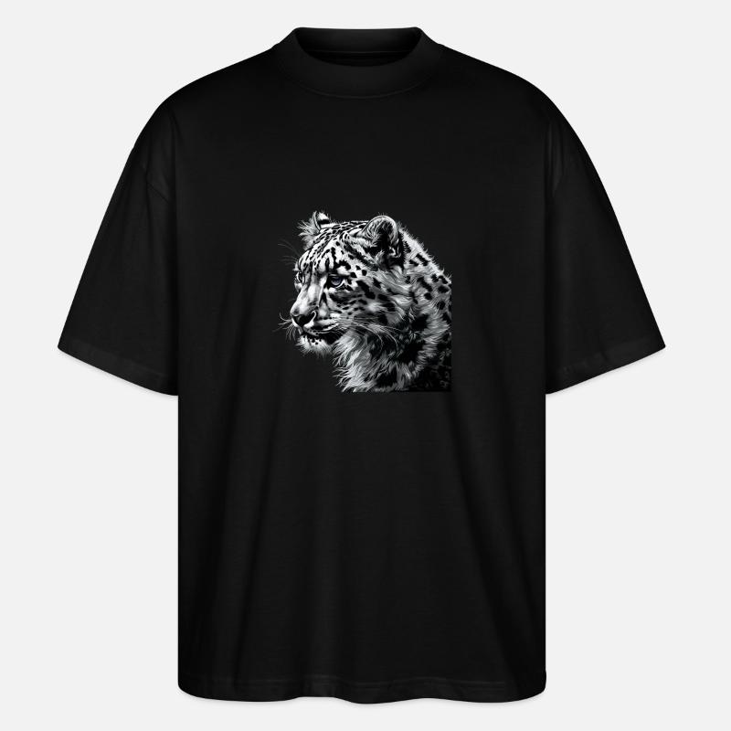Léopard des neiges Schneeleoparden Schneeleopard - T-shirt bio Blaster 2.0 coupe oversize Stanley/Stella Unisexe - noir