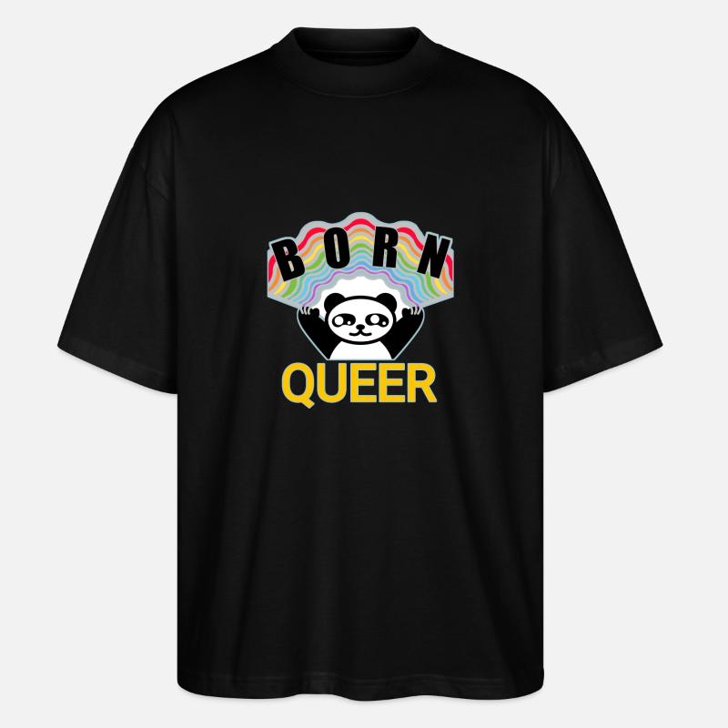 cute queer - Stanley/Stella Oversized Unisex Bio T-Shirt Blaster 2.0 - Schwarz