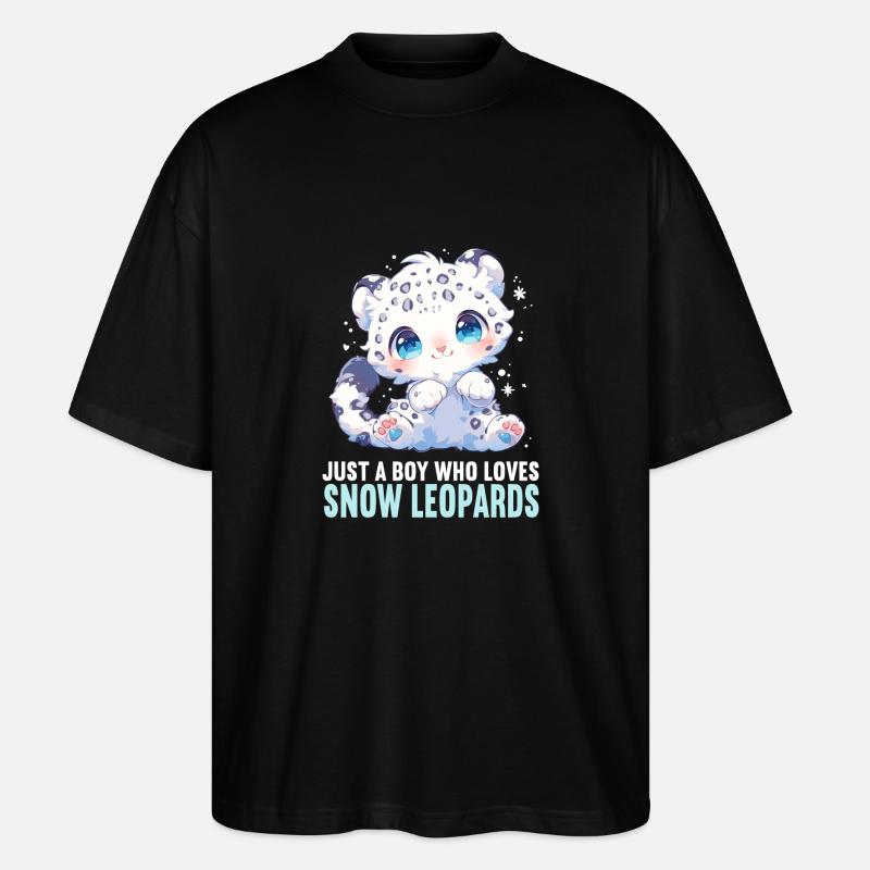 Léopard des neiges Schneeleoparden Schneeleopard - T-shirt bio Blaster 2.0 coupe oversize Stanley/Stella Unisexe - noir