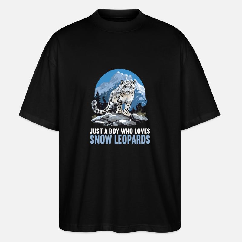 Léopard des neiges Schneeleoparden Schneeleopard - T-shirt bio Blaster 2.0 coupe oversize Stanley/Stella Unisexe - noir