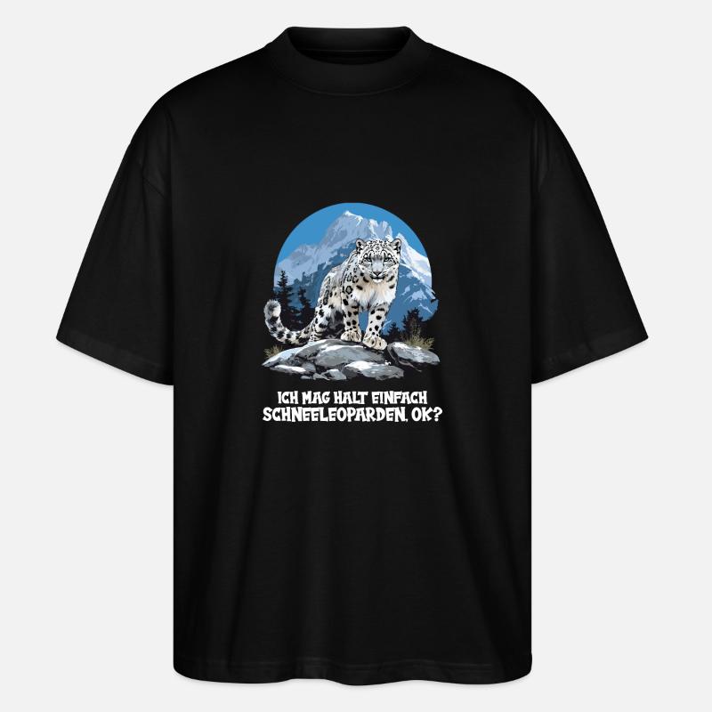 Snow Leopard Schneeleoparden Schneeleopard - Stanley/Stella Oversized Unisex Organic T-shirt Blaster 2.0 - black