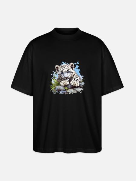 Snow Leopard Schneeleoparden Schneeleopard - Stanley/Stella Oversized Unisex Organic T-shirt Blaster 2.0 - black