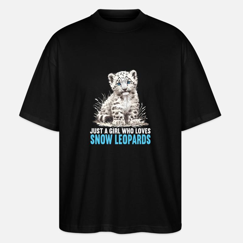 Snow Leopard Schneeleoparden Schneeleopard - Stanley/Stella Oversized Unisex Bio T-Shirt Blaster 2.0 - Schwarz