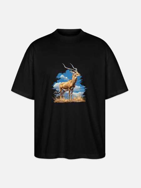 Antelope Antilopen Antilope - Stanley/Stella Oversized Unisex Organic T-shirt Blaster 2.0 - black