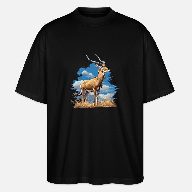 Antelope Antilopen Antilope - Stanley/Stella Oversized Unisex Bio T-Shirt Blaster 2.0 - Schwarz