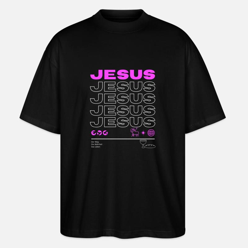 Jesus - Stanley/Stella Oversized Unisex Bio T-Shirt Blaster 2.0 - Schwarz