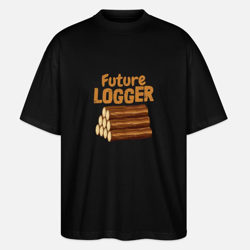 Future Logger Logging Lumberjack - Stanley/Stella Oversized Unisex Bio T-Shirt Blaster 2.0 - Schwarz