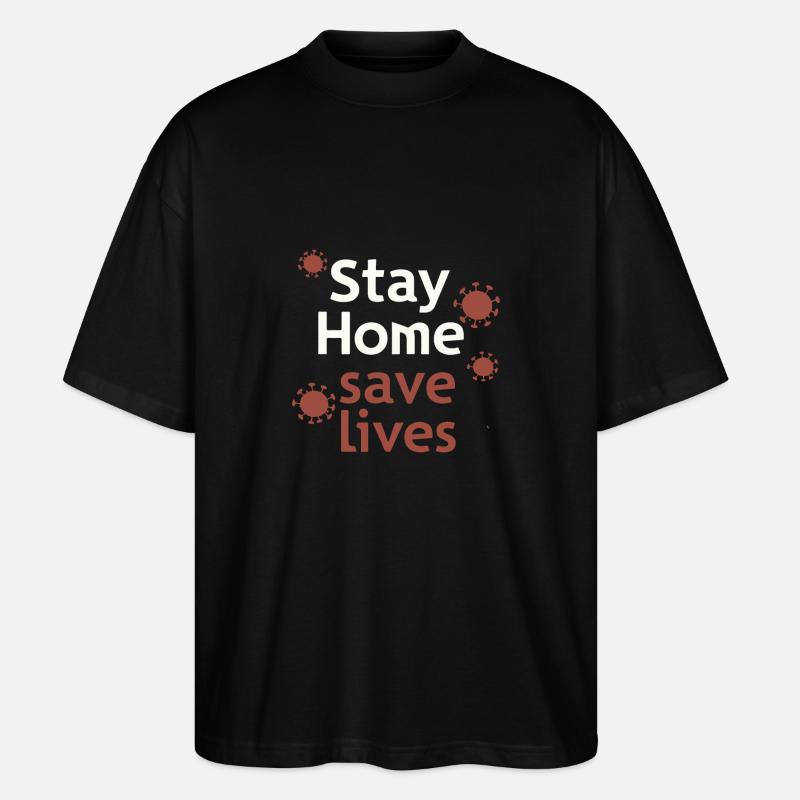 BLEIBEN SIE ZU HAUSE - Stanley/Stella Oversized Unisex Bio T-Shirt Blaster 2.0 - Schwarz