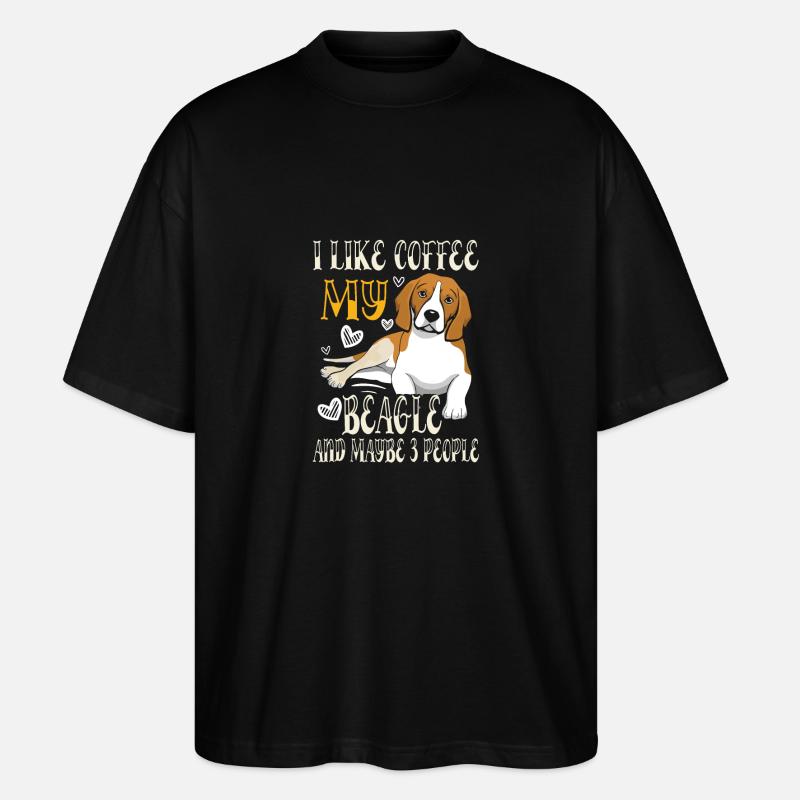 Coffee Beagle - Stanley/Stella Oversized Unisex Bio T-Shirt Blaster 2.0 - Schwarz