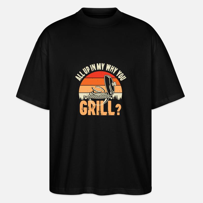 BBQ Grillen Geschenk - Stanley/Stella Oversized Unisex Bio T-Shirt Blaster 2.0 - Schwarz