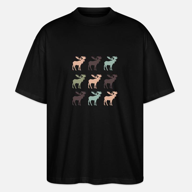 Elch - Stanley/Stella Oversized Unisex Bio T-Shirt Blaster 2.0 - Schwarz