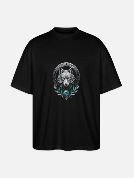 Medieval Arctic Wolf - Stanley/Stella Oversized Unisex Organic T-shirt Blaster 2.0 - black