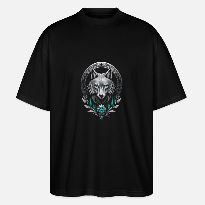 Medieval Arctic Wolf - Stanley/Stella Oversized Unisex Organic T-shirt Blaster 2.0 - black