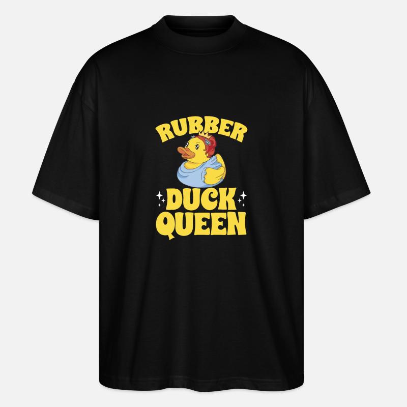 Quietscheentchen Quietscheente Gummiente - Stanley/Stella Oversized Unisex Bio T-Shirt Blaster 2.0 - Schwarz