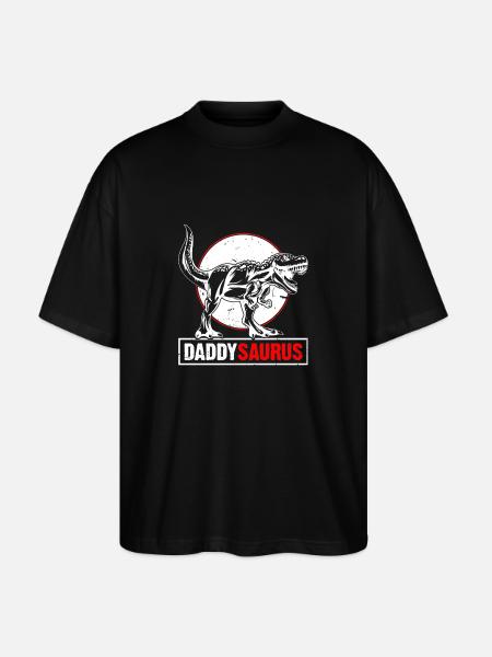 Daddy Saurus T-Rex Dinosaur Mænd Fars dag - Stanley/Stella Oversize Unisex Øko T-shirt Blaster 2.0 - sort