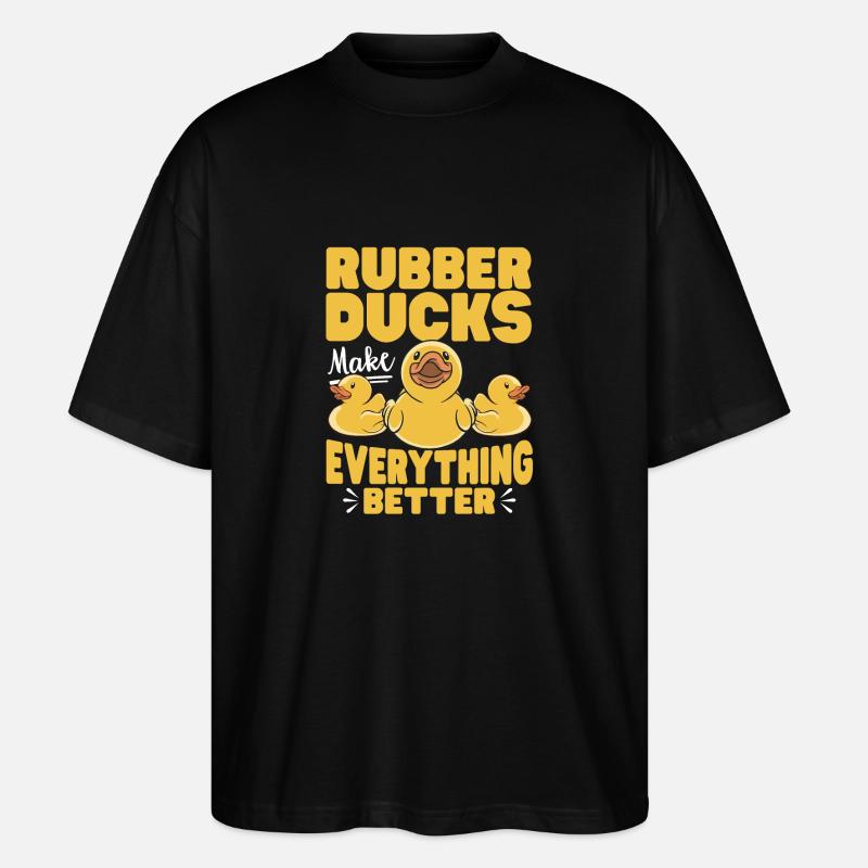 Quietscheentchen Quietscheente Gummiente - Stanley/Stella Oversized Unisex Bio T-Shirt Blaster 2.0 - Schwarz