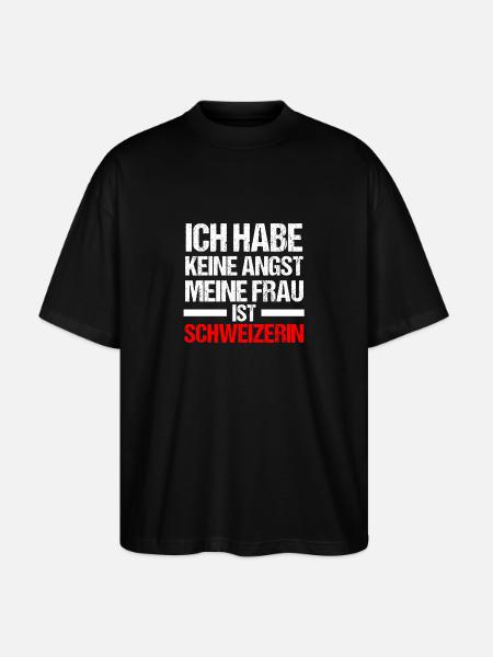 Schweizer Schweiz - Stanley/Stella Oversized Unisex Bio T-Shirt Blaster 2.0 - Schwarz